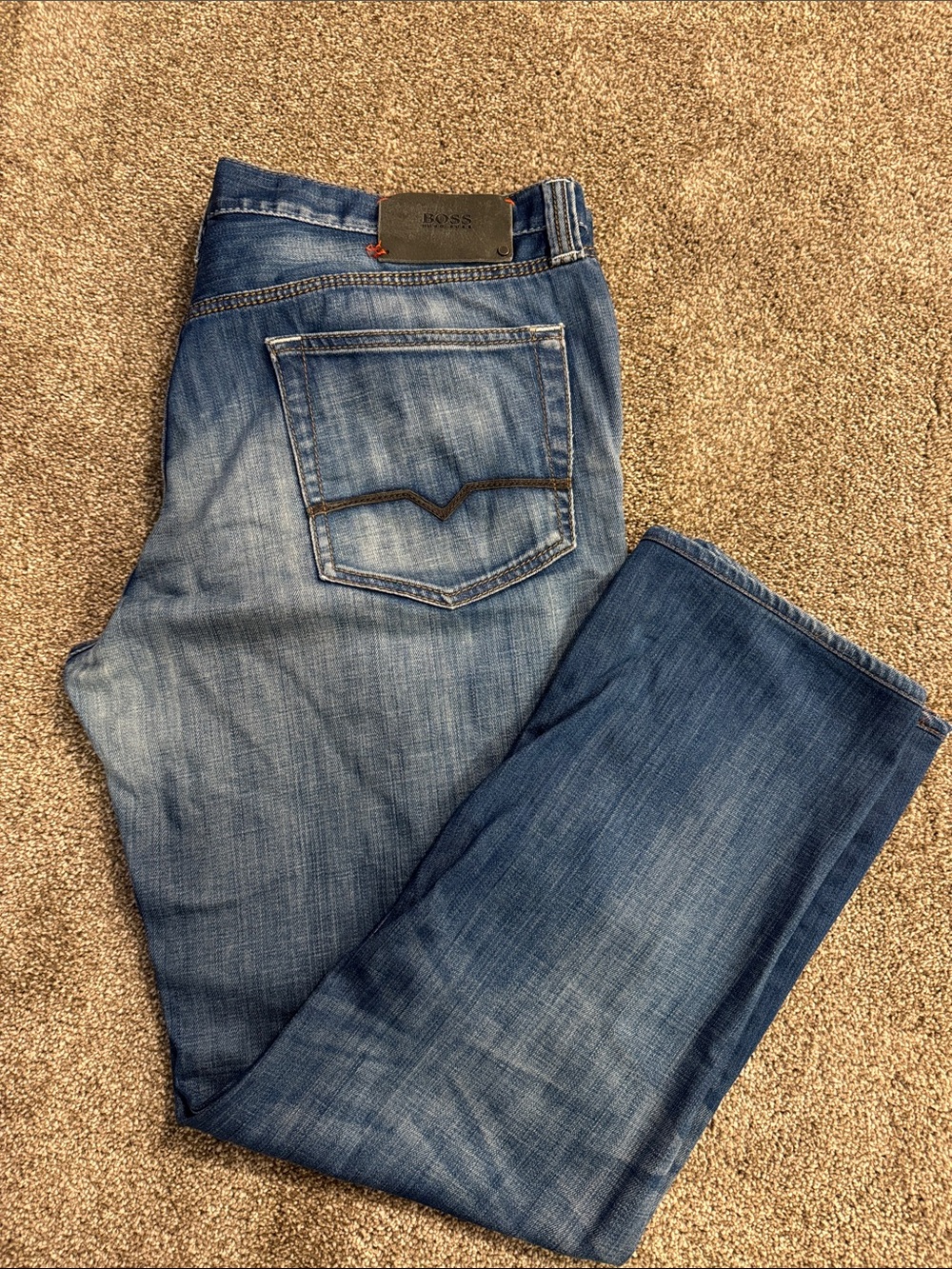 Hugo Boss Boot Cut Blue Washed Jeans